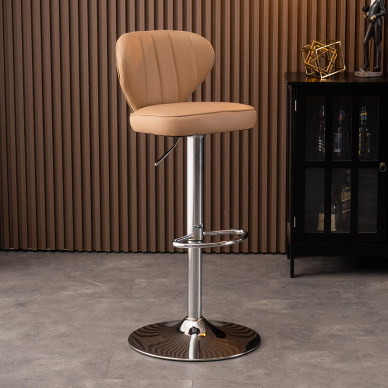 Modern Adjustable Barstool Leather Cushion Bar Stool for Living Room