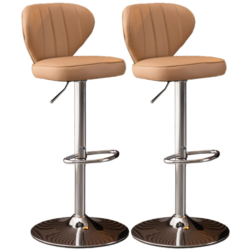 Modern Adjustable Barstool Leather Cushion Bar Stool for Living Room