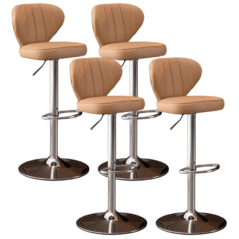 Modern Adjustable Barstool Leather Cushion Bar Stool for Living Room