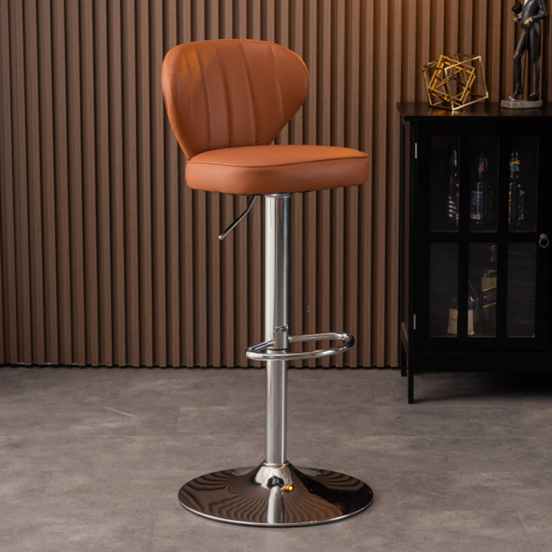 Modern Adjustable Barstool Leather Cushion Bar Stool for Living Room