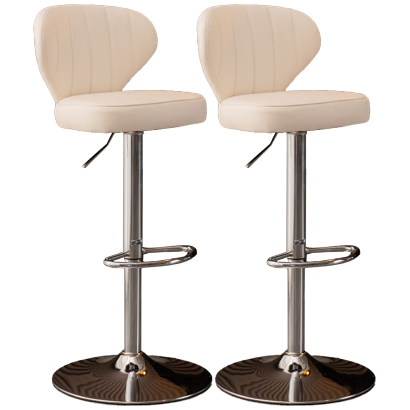 Modern Adjustable Barstool Leather Cushion Bar Stool for Living Room