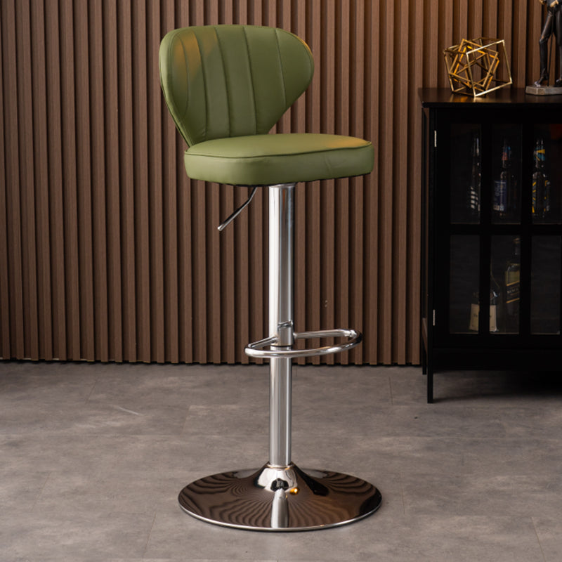 Modern Adjustable Barstool Leather Cushion Bar Stool for Living Room