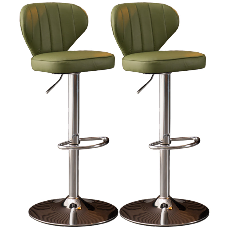 Modern Adjustable Barstool Leather Cushion Bar Stool for Living Room