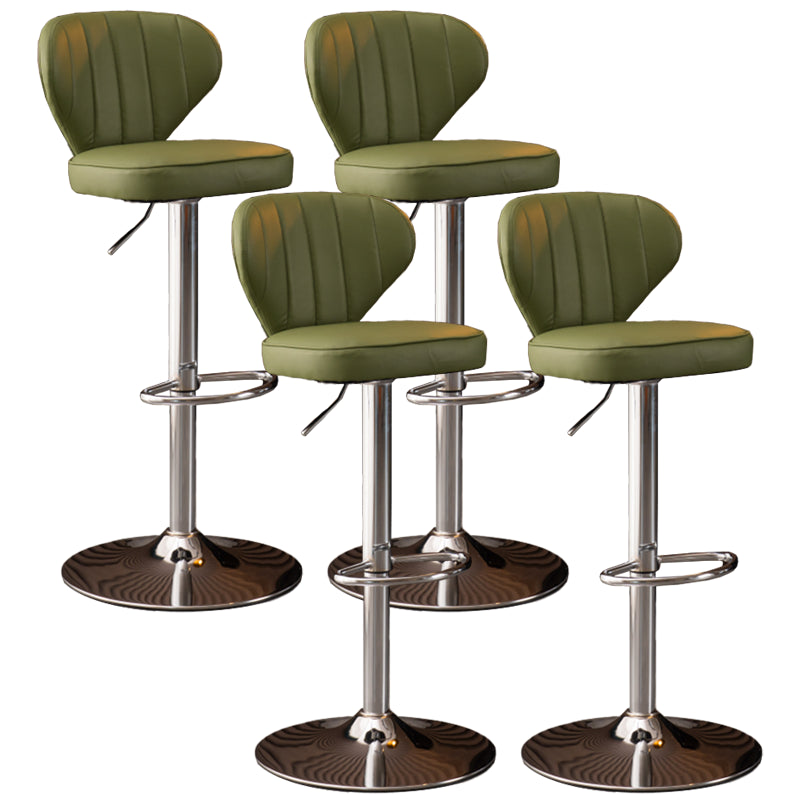 Modern Adjustable Barstool Leather Cushion Bar Stool for Living Room