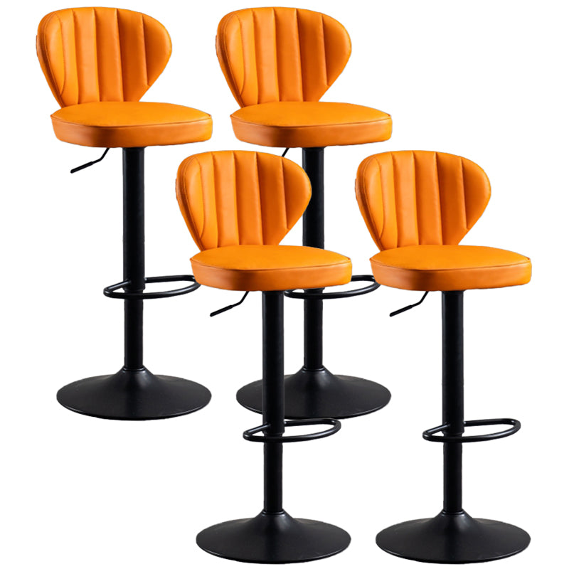 Modern Adjustable Barstool Leather Cushion Bar Stool for Living Room