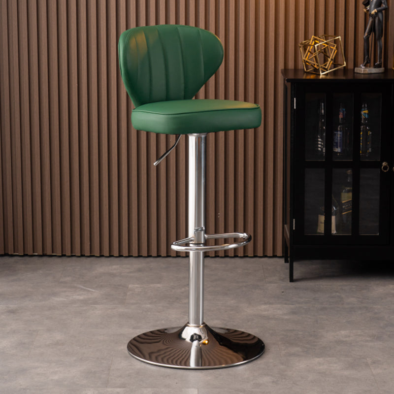 Modern Adjustable Barstool Leather Cushion Bar Stool for Living Room