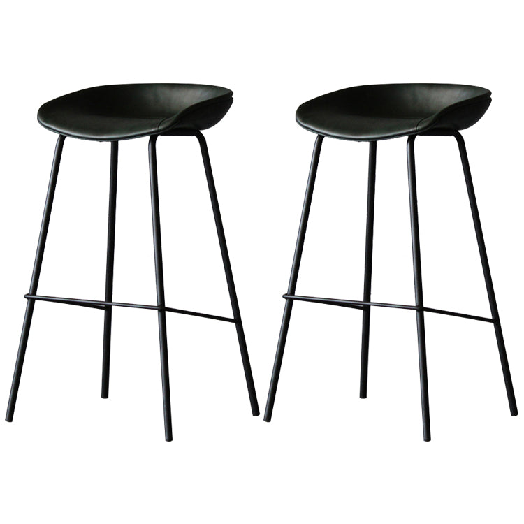 Industrial Leather Distressed Quilted Barstool Living Room Bar Stool with Bucket Seat