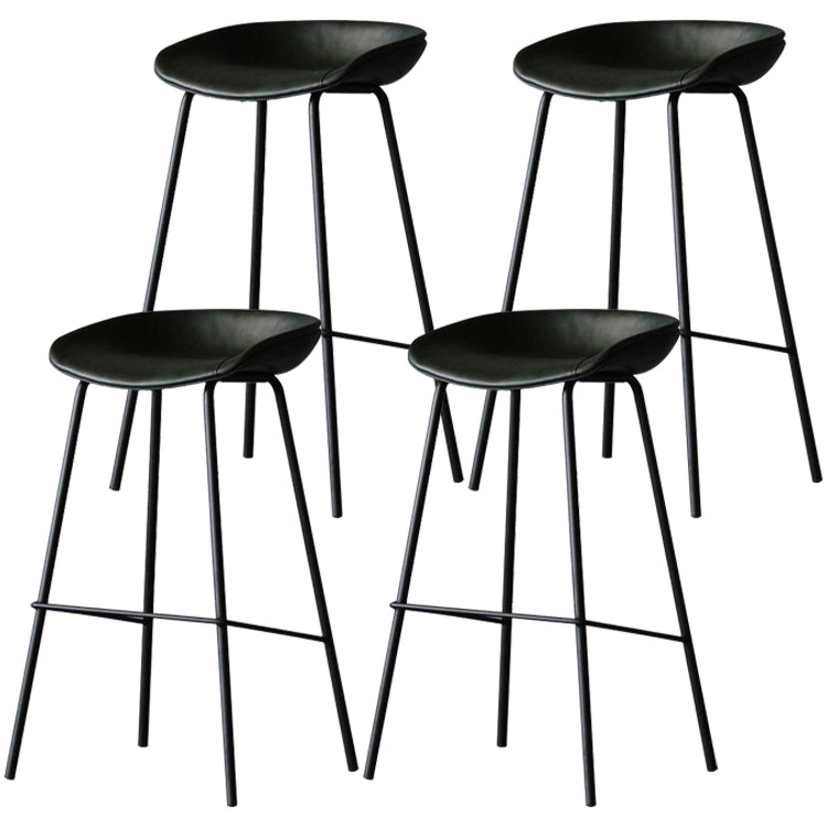 Industrial Leather Distressed Quilted Barstool Living Room Bar Stool with Bucket Seat