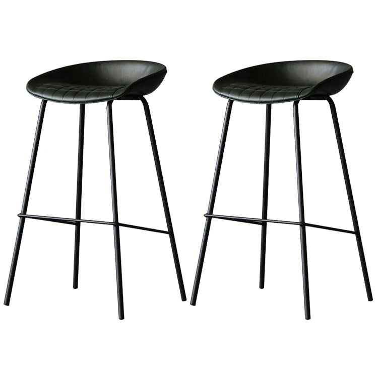 Industrial Leather Distressed Quilted Barstool Living Room Bar Stool with Bucket Seat