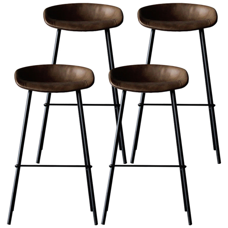 Industrial Leather Distressed Quilted Barstool Living Room Bar Stool with Bucket Seat