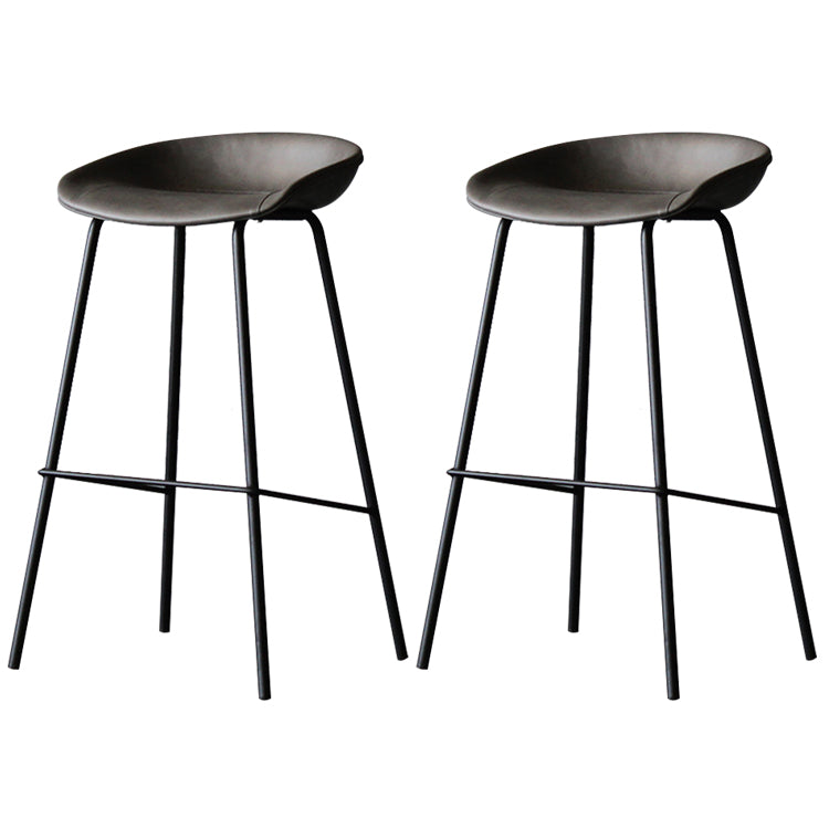 Industrial Leather Distressed Quilted Barstool Living Room Bar Stool with Bucket Seat