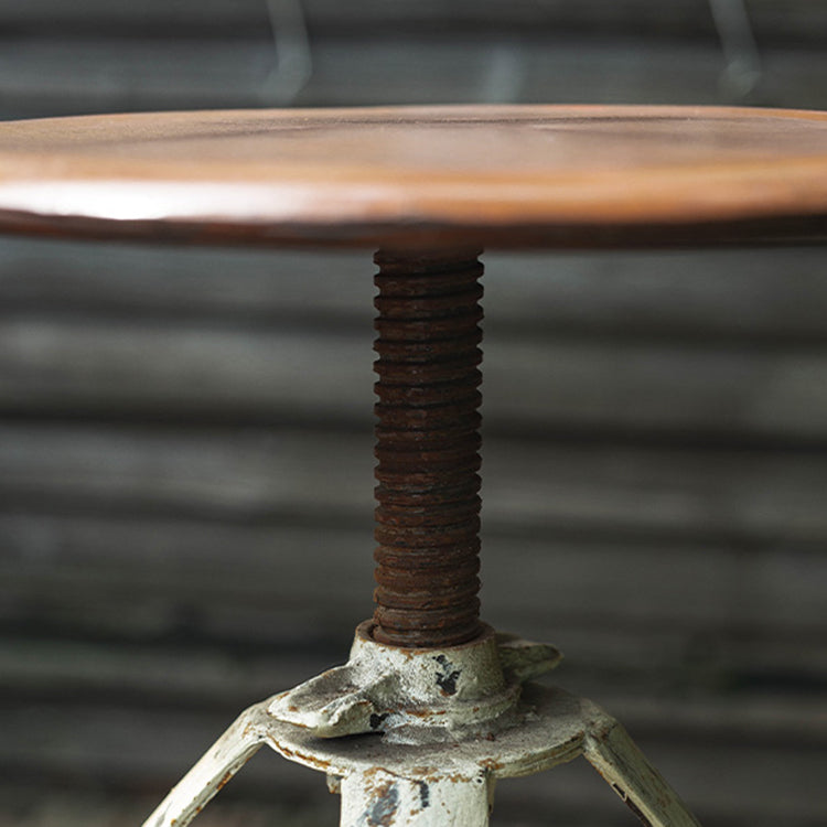 Industrial Adjustable Height Iron Bar Stool 33-inch Round Bristol Bar Stool, 1 Piece