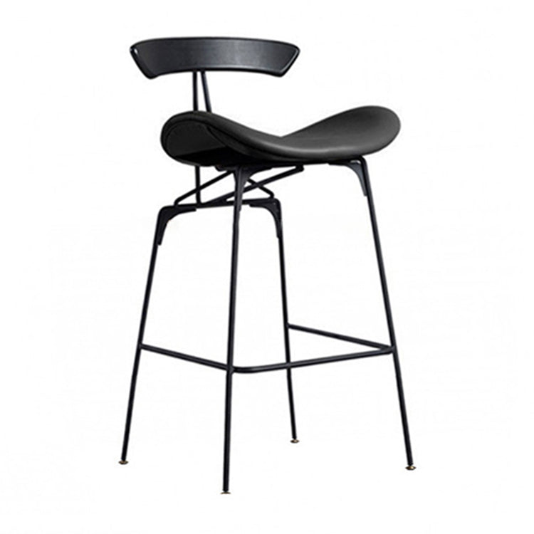 Industrial Black Counter Stools Iron Upholstered Bar Stools Bristol with Contoured Seat