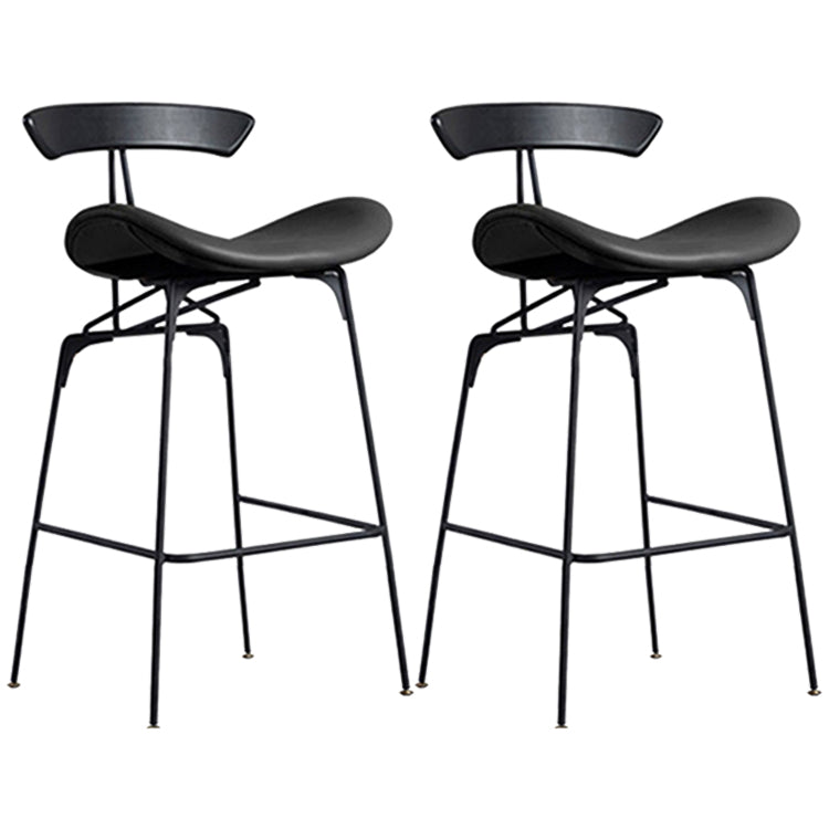 Industrial Black Counter Stools Iron Upholstered Bar Stools Bristol with Contoured Seat