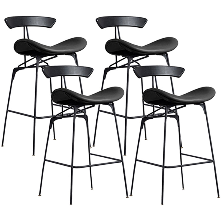 Industrial Black Counter Stools Iron Upholstered Bar Stools Bristol with Contoured Seat