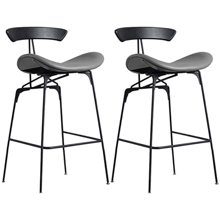 Industrial Black Counter Stools Iron Upholstered Bar Stools Bristol with Contoured Seat