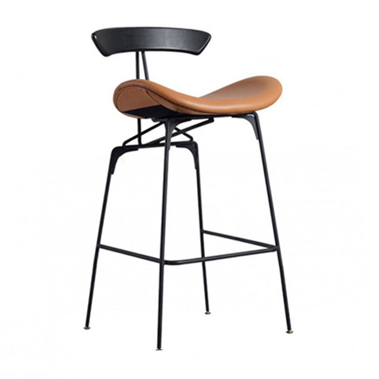 Industrial Black Counter Stools Iron Upholstered Bar Stools Bristol with Contoured Seat