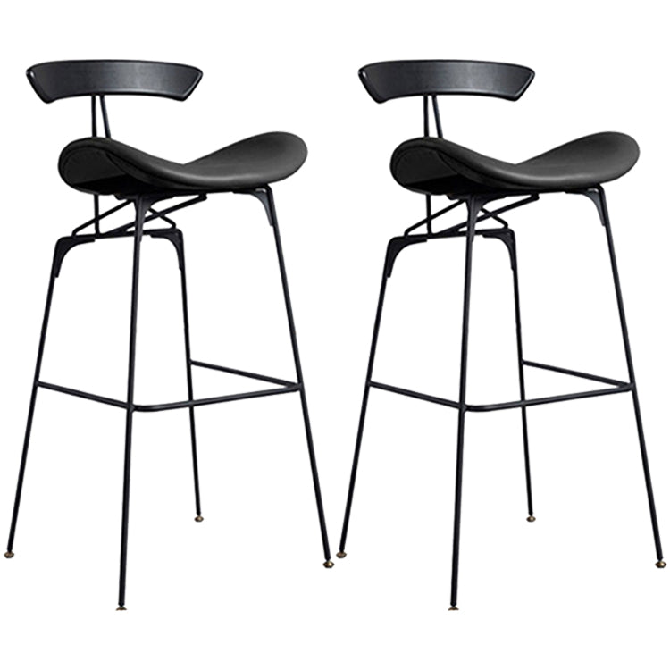 Industrial Black Counter Stools Iron Upholstered Bar Stools Bristol with Contoured Seat