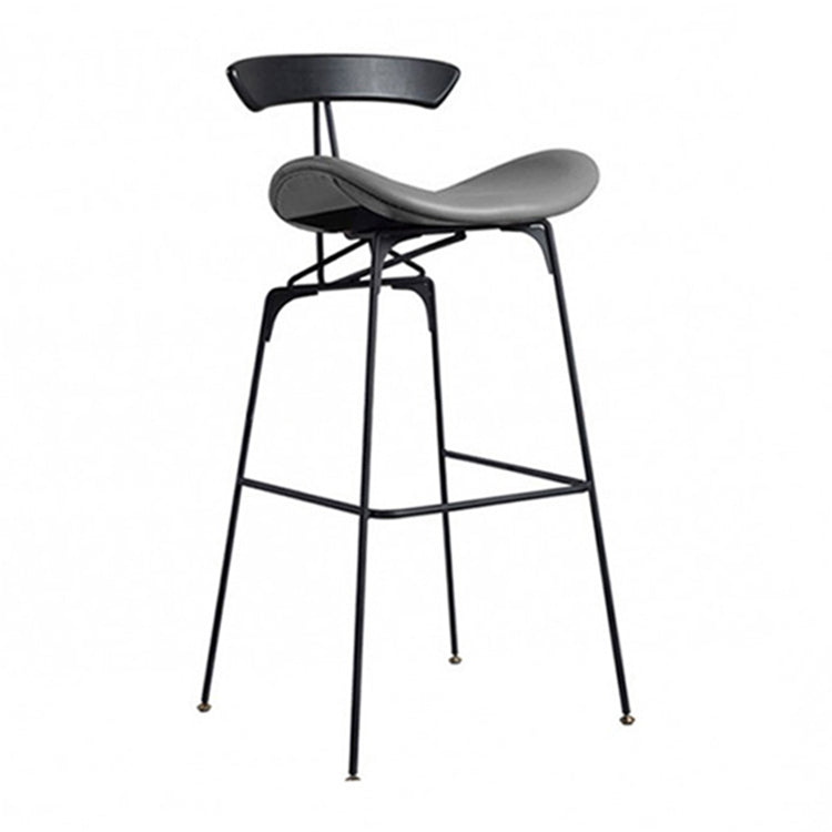 Industrial Black Counter Stools Iron Upholstered Bar Stools Bristol with Contoured Seat