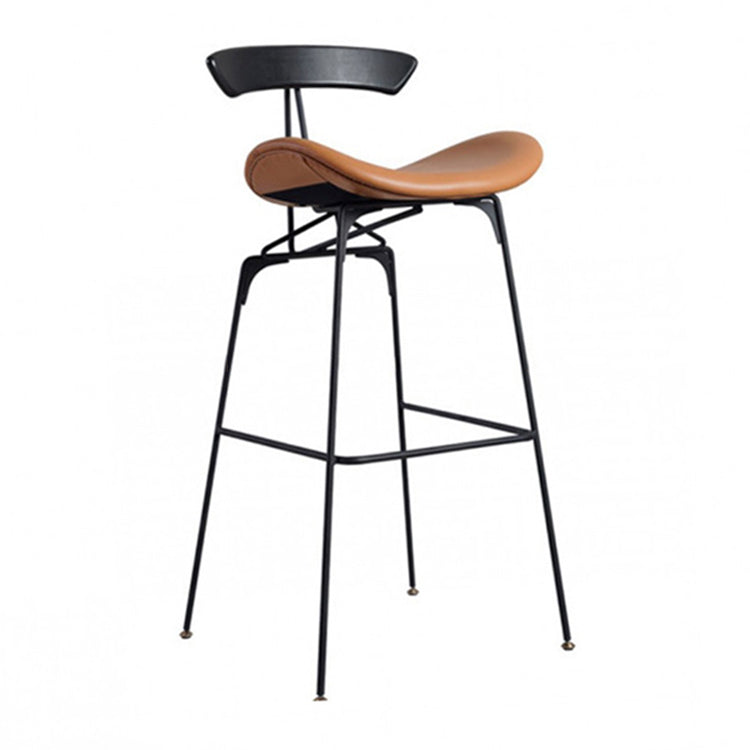 Industrial Black Counter Stools Iron Upholstered Bar Stools Bristol with Contoured Seat