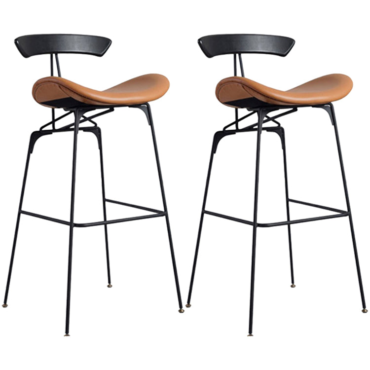 Industrial Black Counter Stools Iron Upholstered Bar Stools Bristol with Contoured Seat