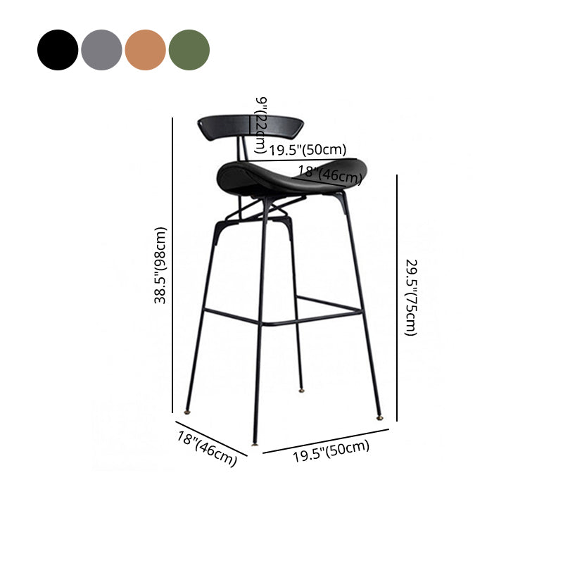 Industrial Black Counter Stools Iron Upholstered Bar Stools Bristol with Contoured Seat