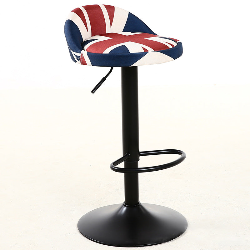 Industrial Metal Adjustable Swivel Barstool with Cushion 32" Height Bar Stool 1 Piece