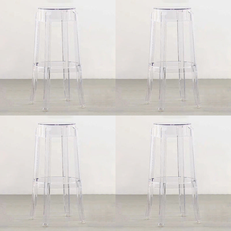 Nordic Style 30-inch Barstool Transparent Plastic Bar Stool for Dinning Room