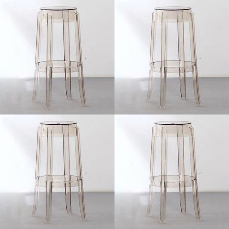 Nordic Style 30-inch Barstool Transparent Plastic Bar Stool for Dinning Room