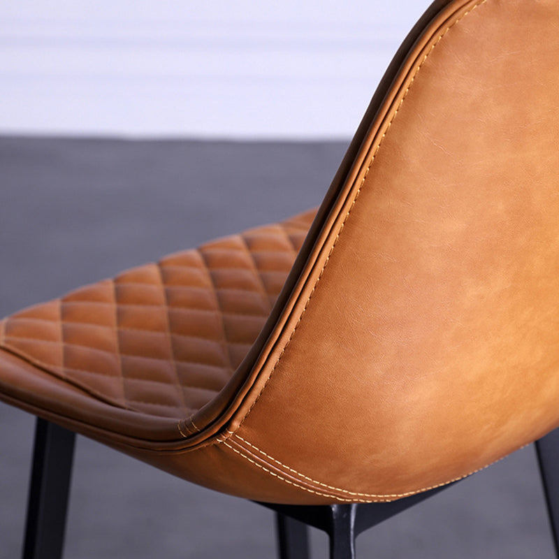 Modern Leather Seats Barstool Metal 4 Legs Base Bar Stool for Living Room