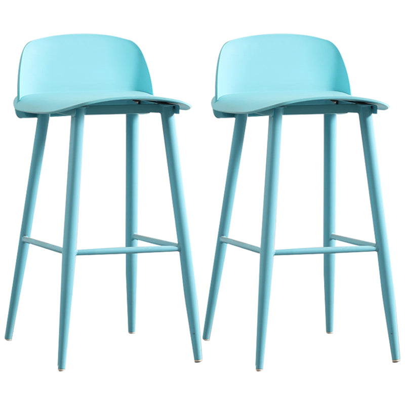 Nordic Style Plastic Barstool Colorful 4 Legs Bar Stool for Living Room