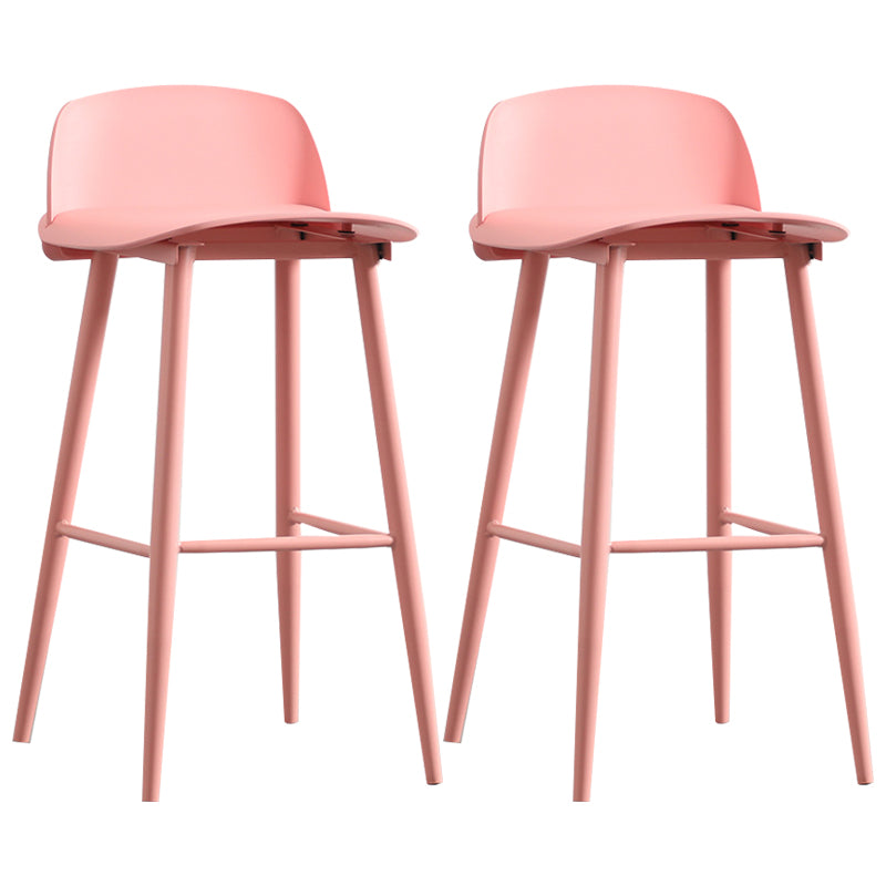 Nordic Style Plastic Barstool Colorful 4 Legs Bar Stool for Living Room