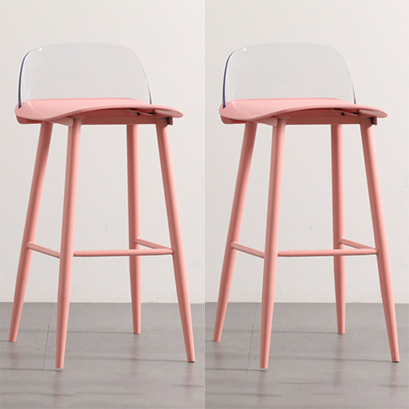 Nordic Style Plastic Barstool Colorful 4 Legs Bar Stool for Living Room