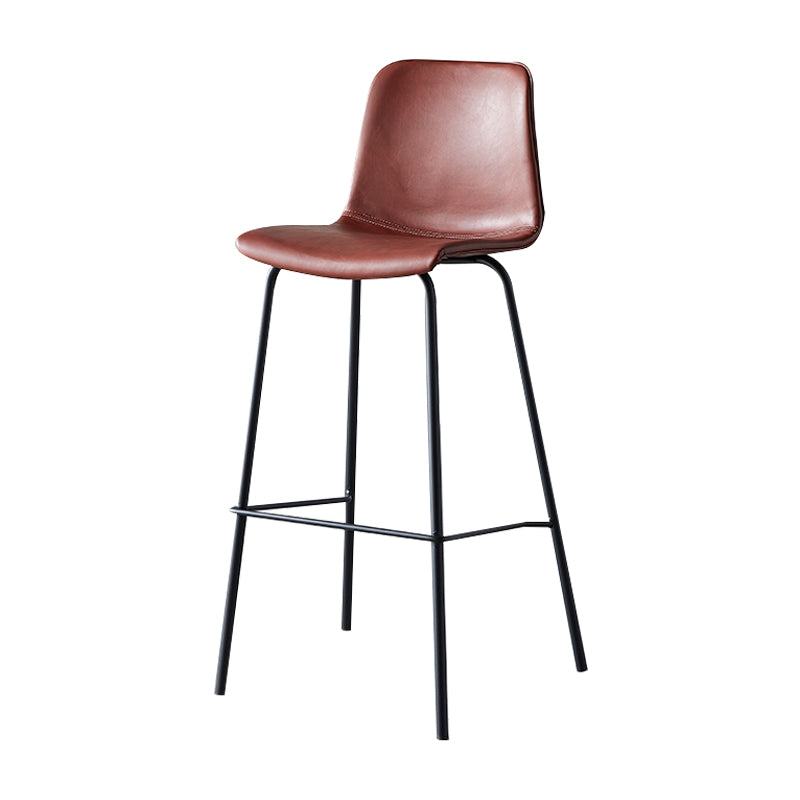 Industrial Upholstered Distressed Quilted Barstool Indoor Tall Stool with Bucket Seat