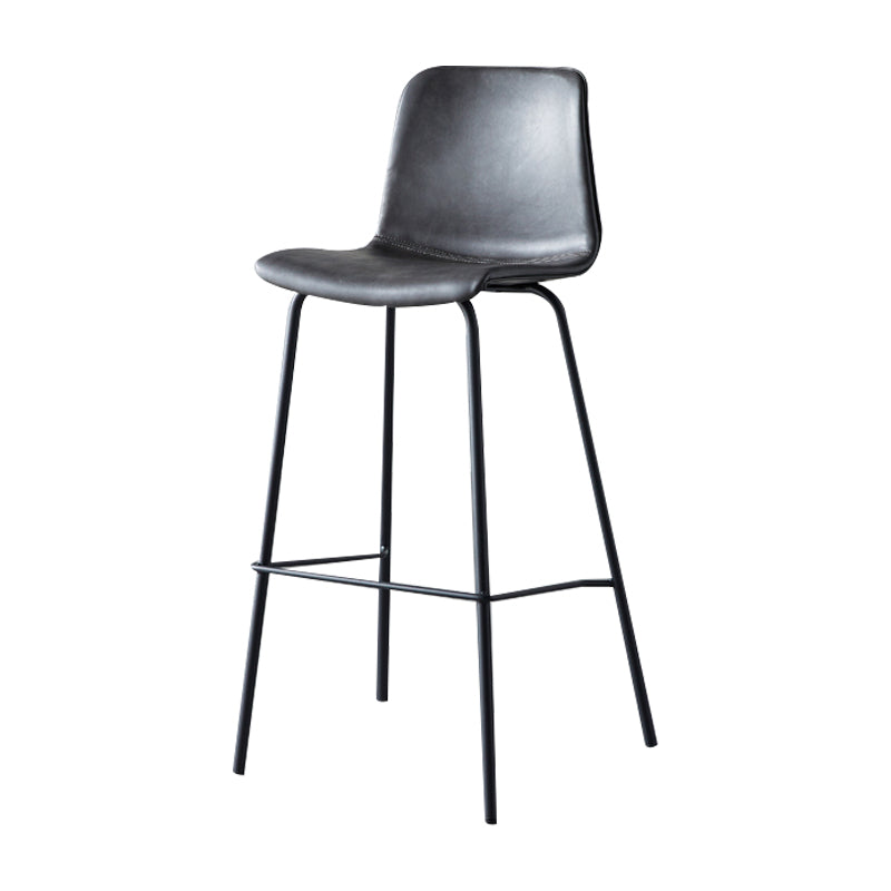 Industrial Upholstered Distressed Quilted Barstool Indoor Tall Stool with Bucket Seat