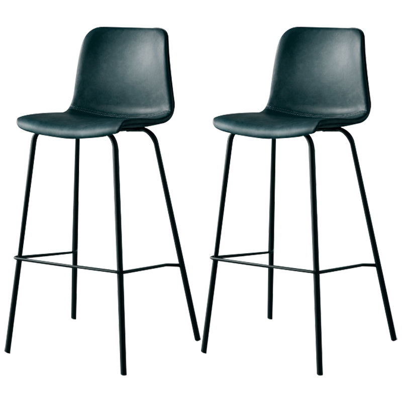 Industrial Upholstered Distressed Quilted Barstool Indoor Tall Stool with Bucket Seat