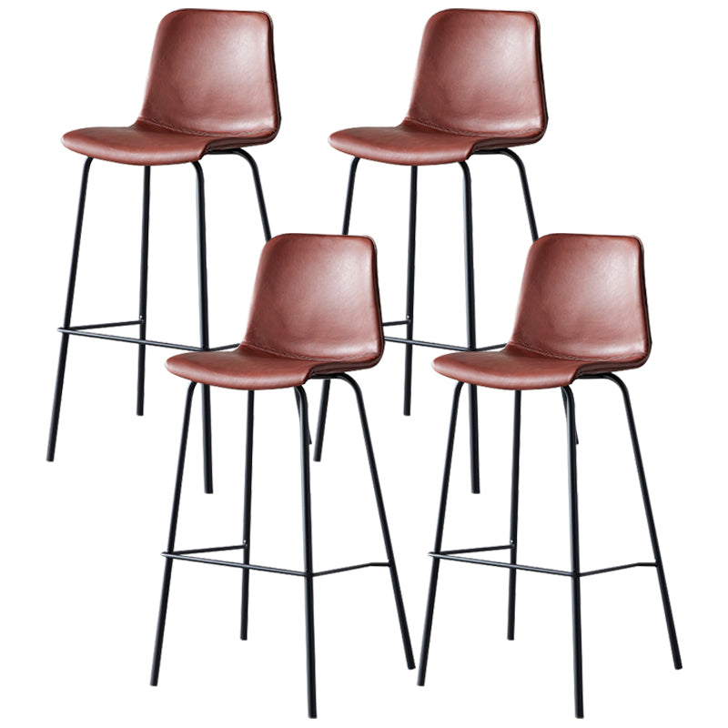 Industrial Upholstered Distressed Quilted Barstool Indoor Tall Stool with Bucket Seat