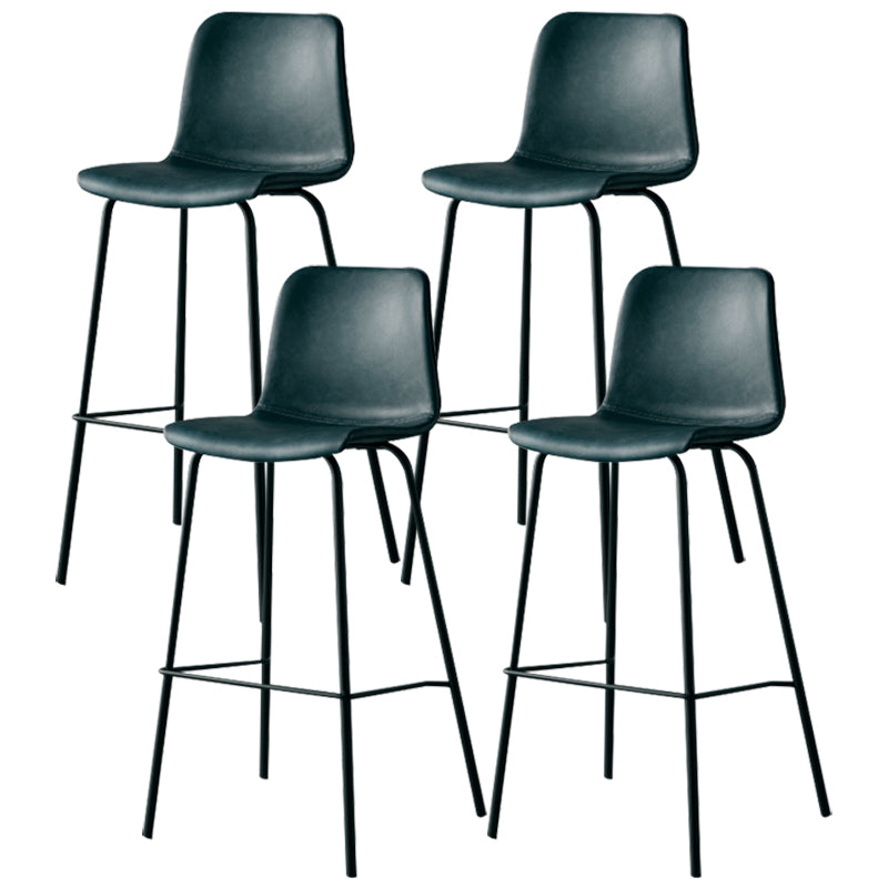 Industrial Upholstered Distressed Quilted Barstool Indoor Tall Stool with Bucket Seat