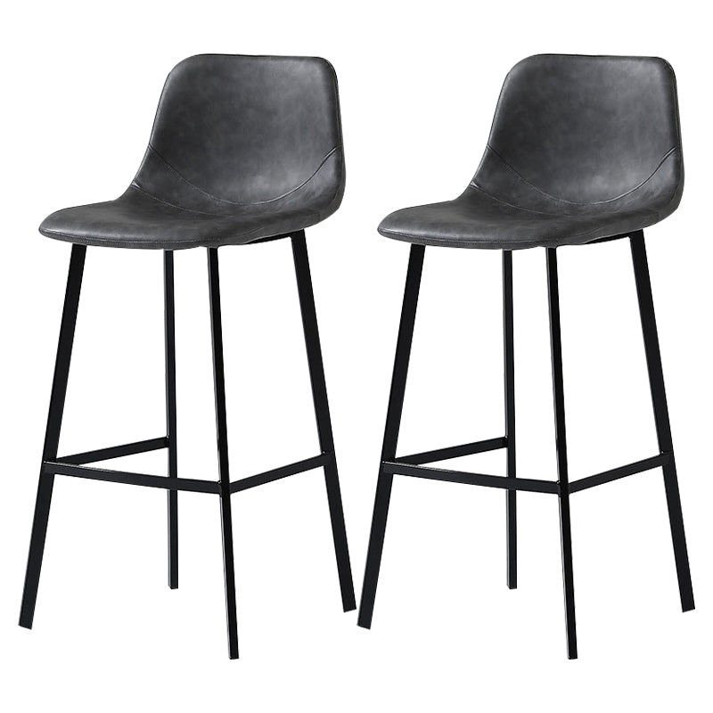 Nordic Style Leather Upholstered Barstool 4 Legs Bar Stool for Dining Room