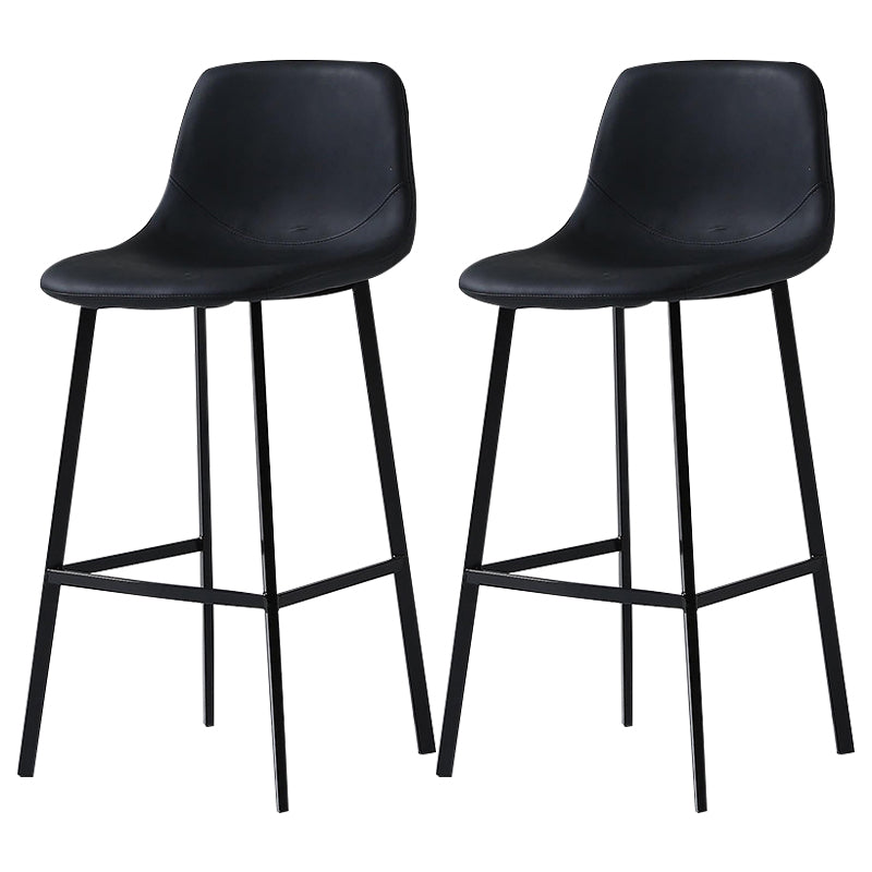 Nordic Style Leather Upholstered Barstool 4 Legs Bar Stool for Dining Room