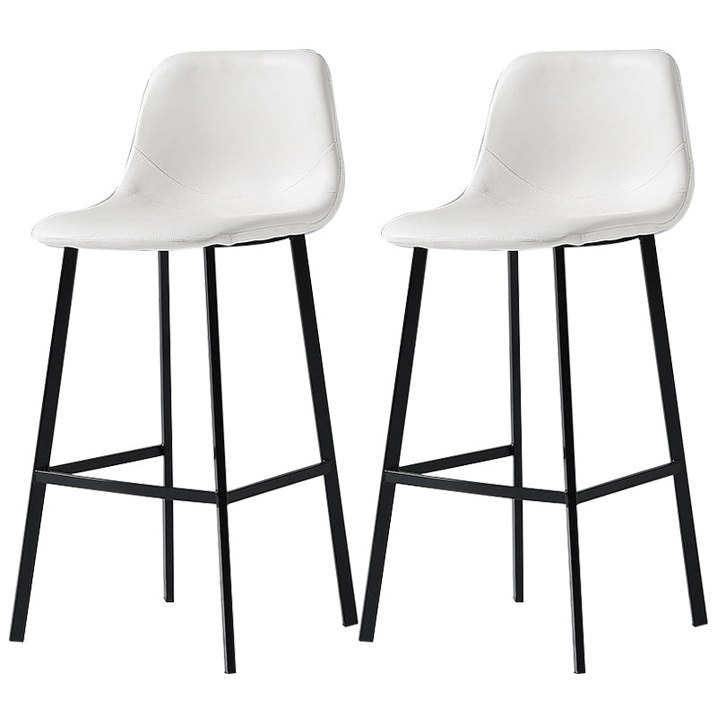 Nordic Style Leather Upholstered Barstool 4 Legs Bar Stool for Dining Room