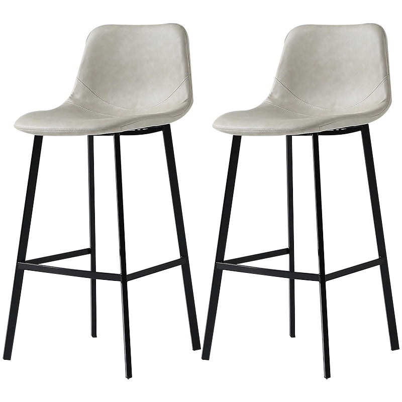 Nordic Style Leather Upholstered Barstool 4 Legs Bar Stool for Dining Room