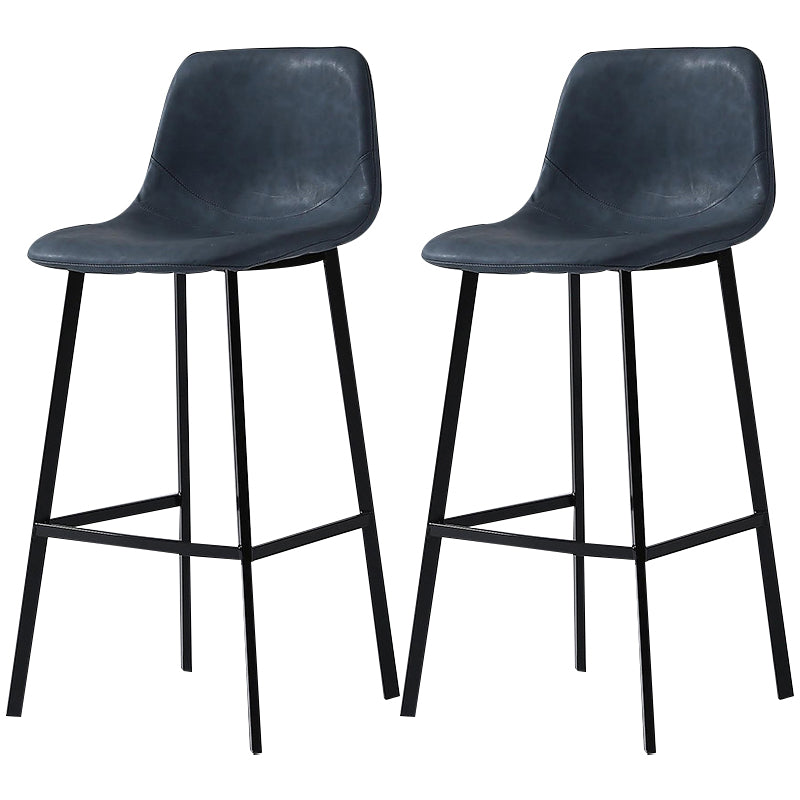 Nordic Style Leather Upholstered Barstool 4 Legs Bar Stool for Dining Room