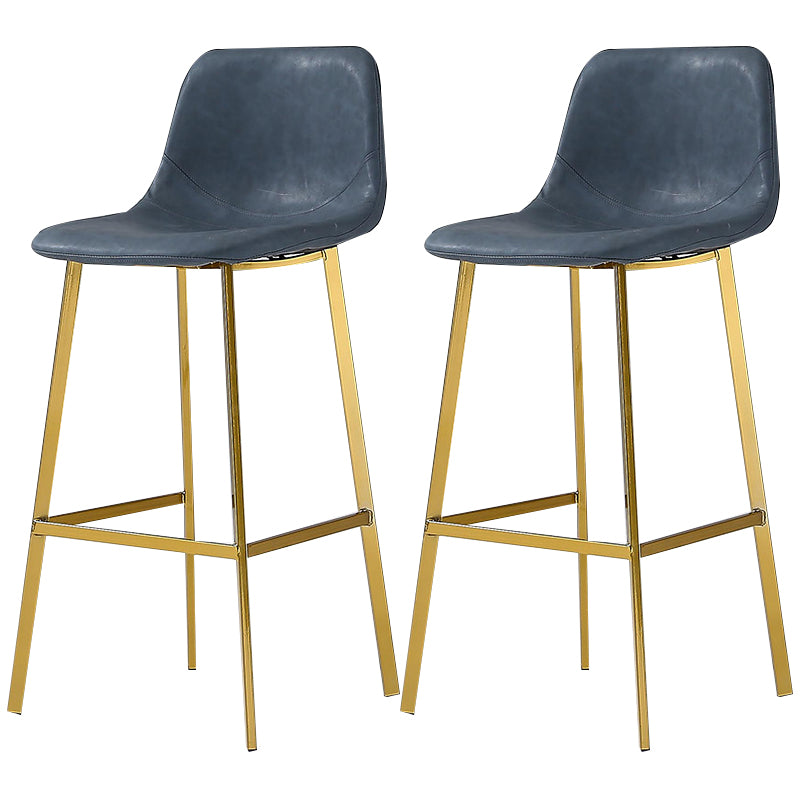 Nordic Style Leather Upholstered Barstool 4 Legs Bar Stool for Dining Room
