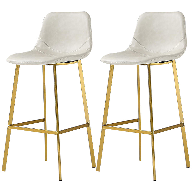 Nordic Style Leather Upholstered Barstool 4 Legs Bar Stool for Dining Room