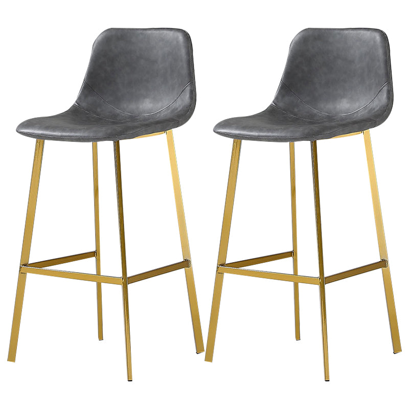 Nordic Style Leather Upholstered Barstool 4 Legs Bar Stool for Dining Room