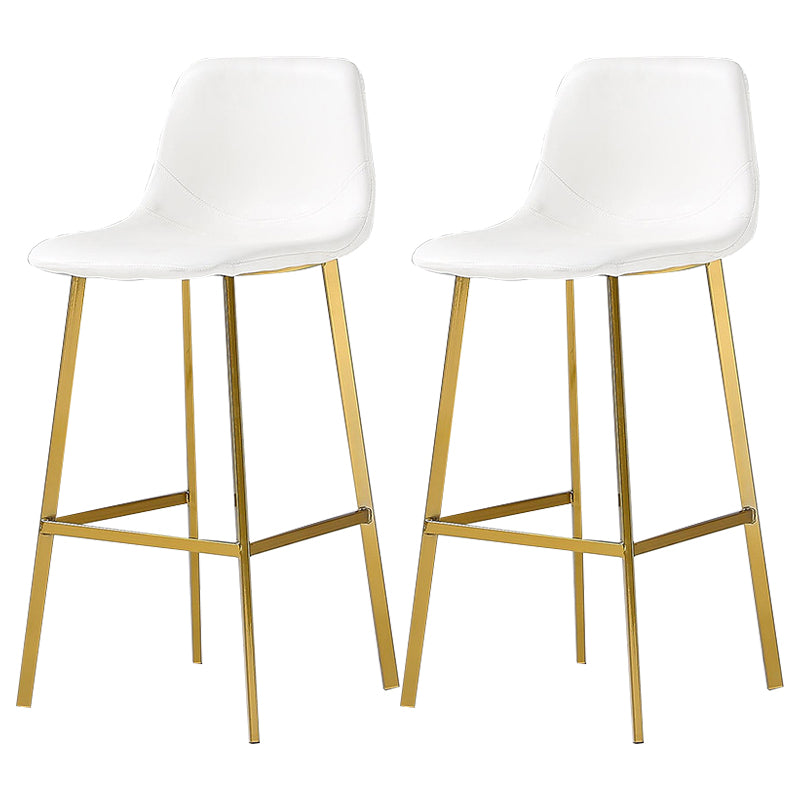 Nordic Style Leather Upholstered Barstool 4 Legs Bar Stool for Dining Room