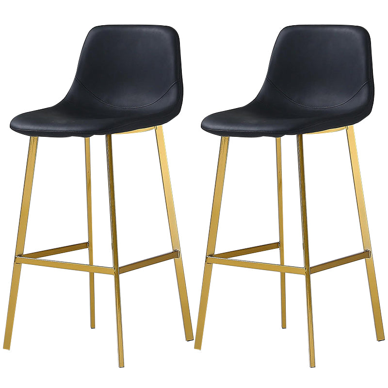 Nordic Style Leather Upholstered Barstool 4 Legs Bar Stool for Dining Room