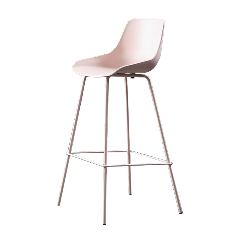 Scandinavian Metal Plastic Counter Stools Low Back Indoor Bar Stool with Bucket Seat