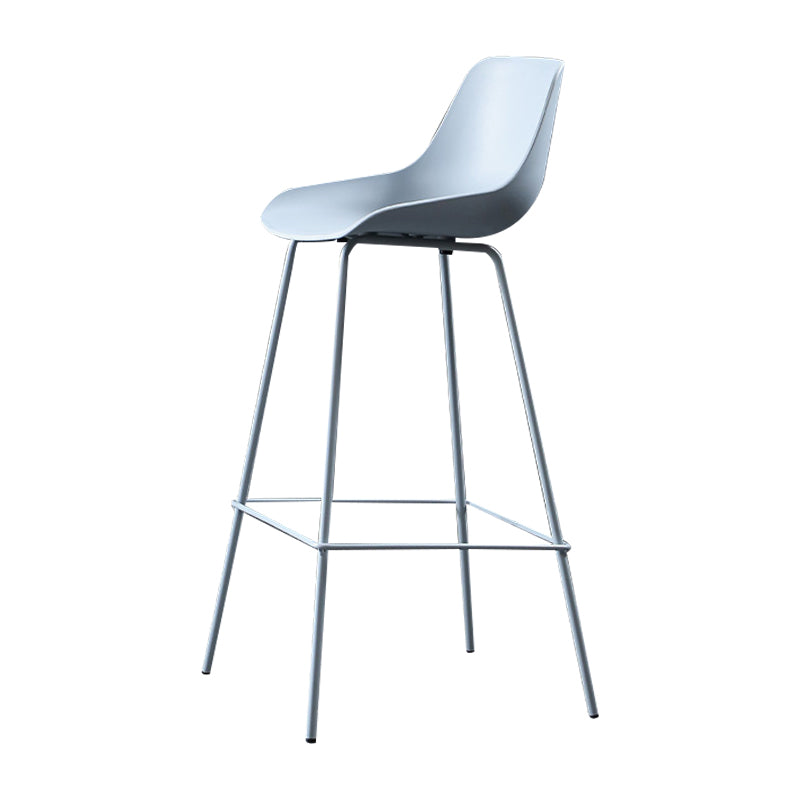Scandinavian Metal Plastic Counter Stools Low Back Indoor Bar Stool with Bucket Seat
